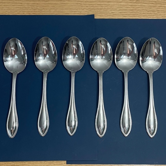 Oneida Arbor American Harmony Set of 6 Oval Soup Spoons Stainless Flatware USA - Picture 2 of 6